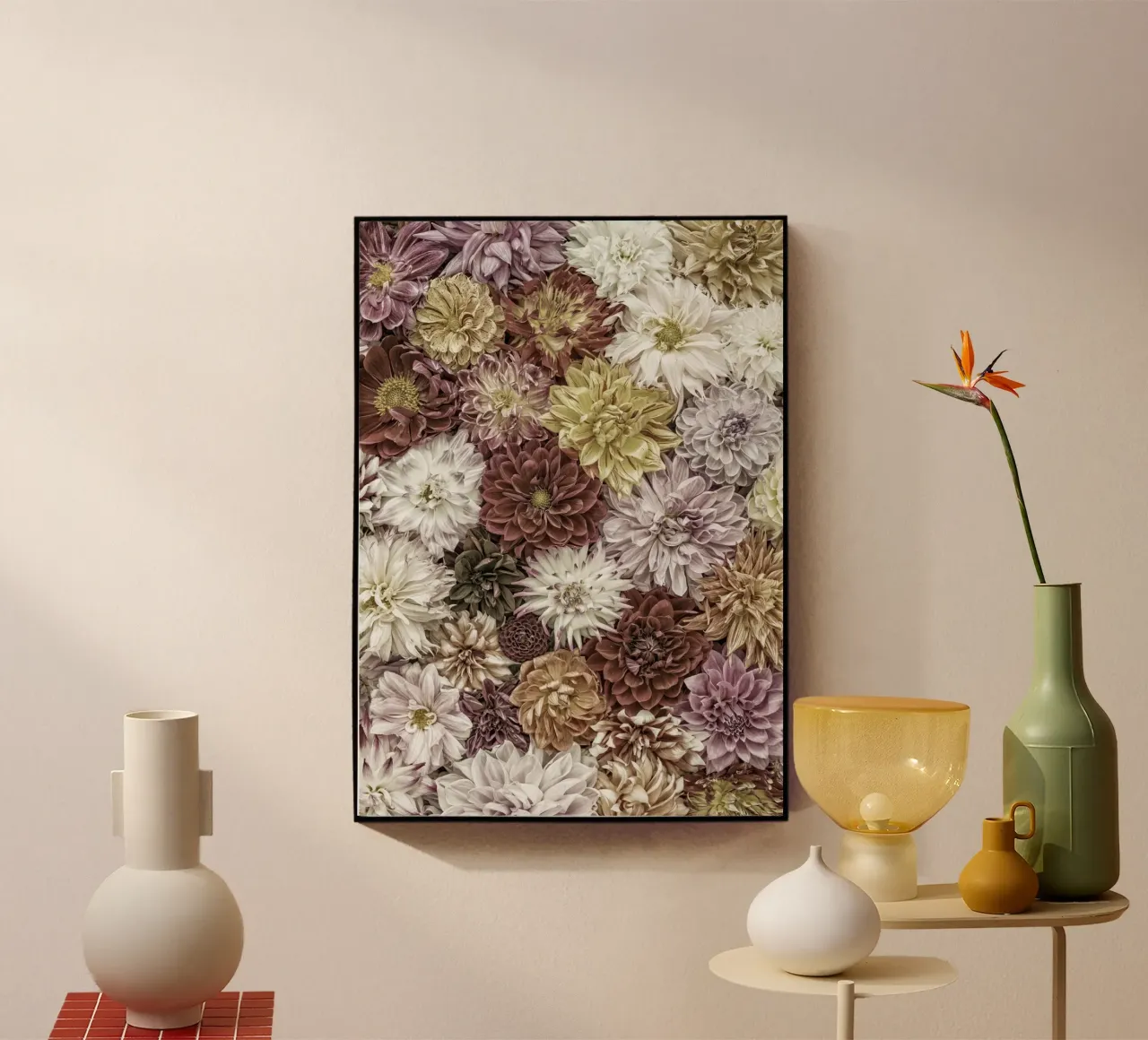 Soft Elegance in Bloom - Dalias en colores pastel metacrilato de Curious Collections by Marielle Leenders