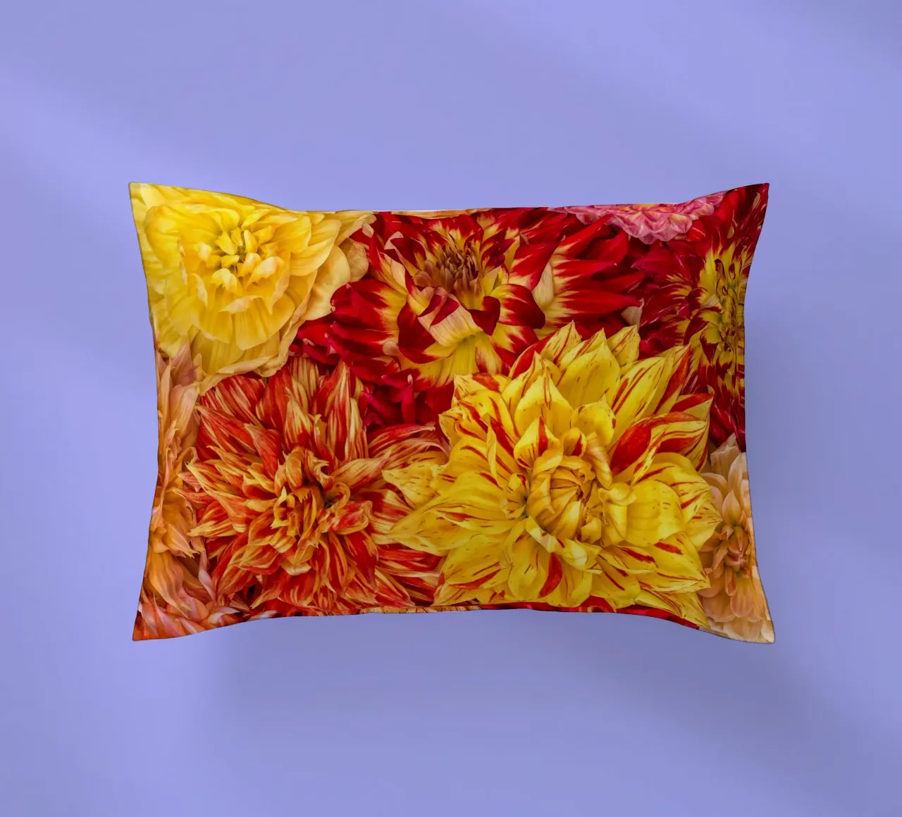 Un'esplosione di sole e calore - Dalie giallo/arancio cuscino da Curious Collections by Marielle Leenders