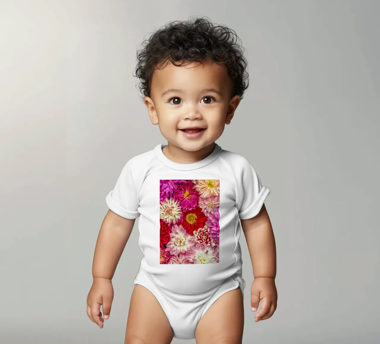 Perfección rosa - Dalias de color rosa intenso body de bebé de Curious Collections by Marielle Leenders
