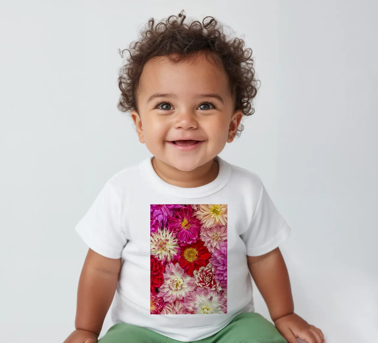 Perfección rosa - Dalias de color rosa intenso camiseta de bebé de Curious Collections by Marielle Leenders