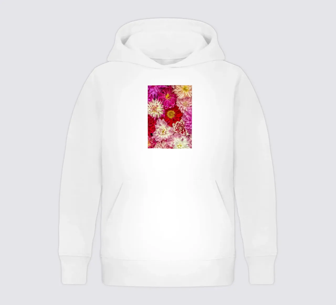 Perfección rosa - Dalias de color rosa intenso sudadera con capucha para niño de Curious Collections by Marielle Leenders