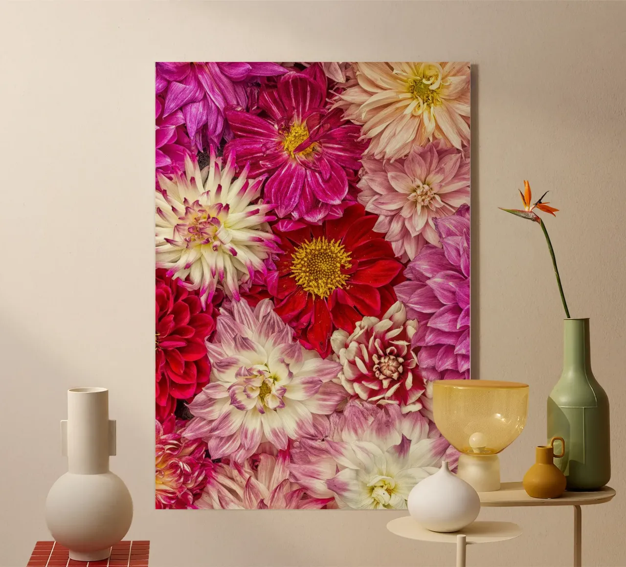 Perfección rosa - Dalias de color rosa intenso metacrilato de Curious Collections by Marielle Leenders