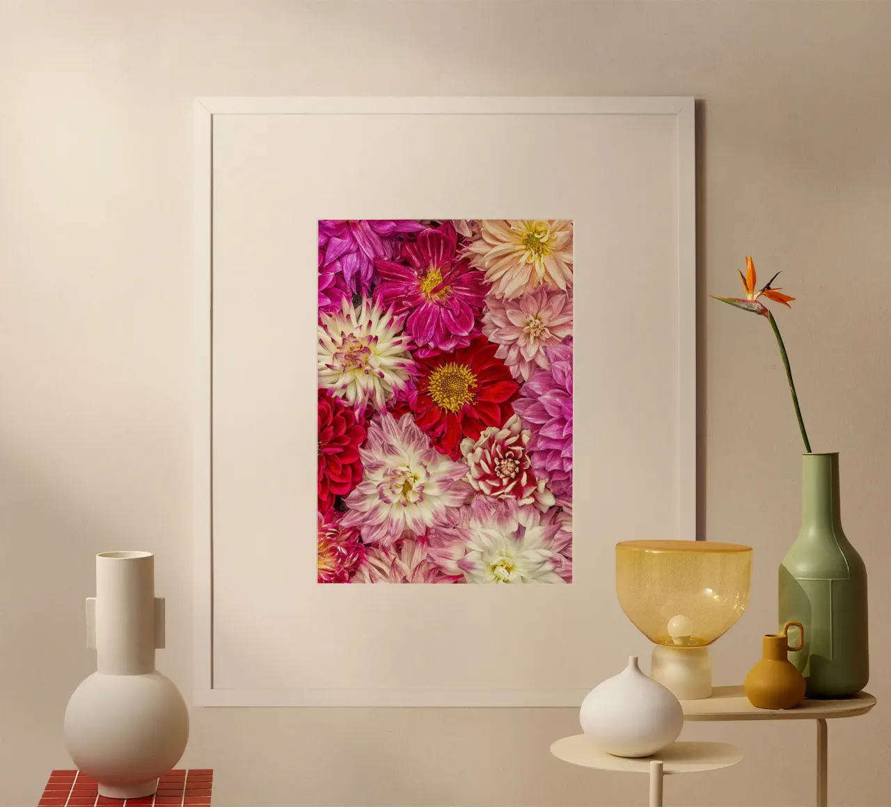 Perfección rosa - Dalias de color rosa intenso hahnemühle de Curious Collections by Marielle Leenders