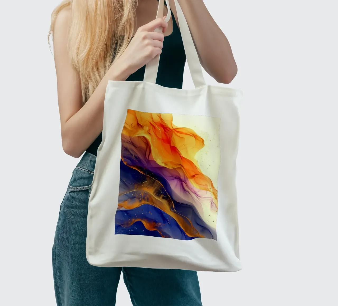 Colori vivaci e linee fluide borsa in juta da Justyna Jaszke JBJart