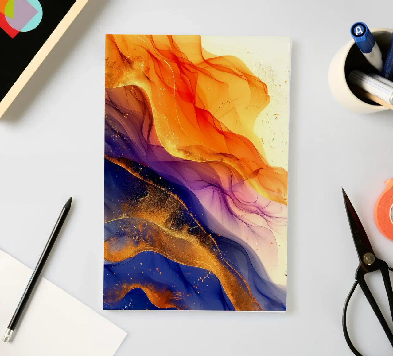Vivid colors flowing lines art notebook by Justyna Jaszke JBJart