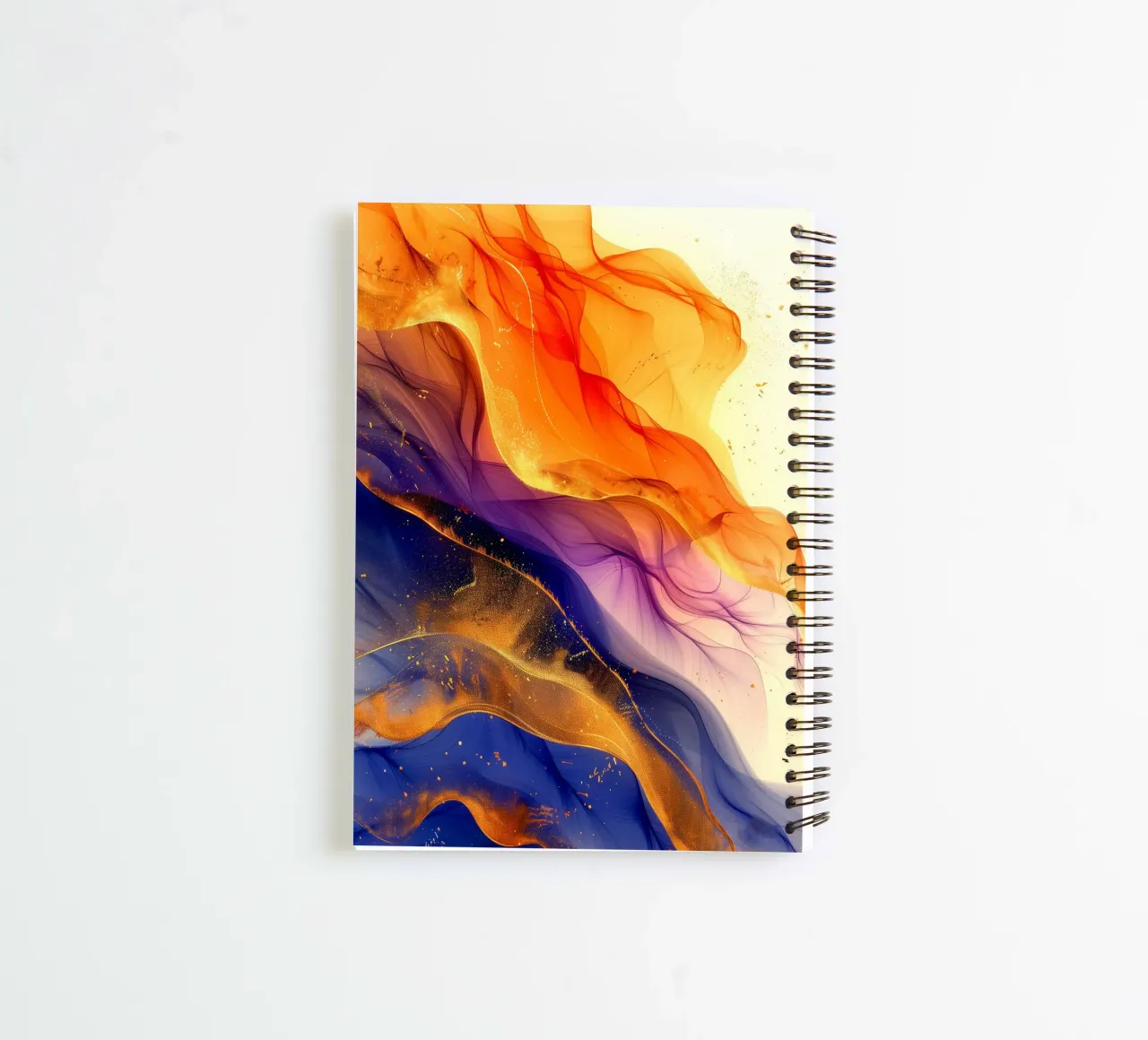 Vivid colors flowing lines art spiral notebook by Justyna Jaszke JBJart