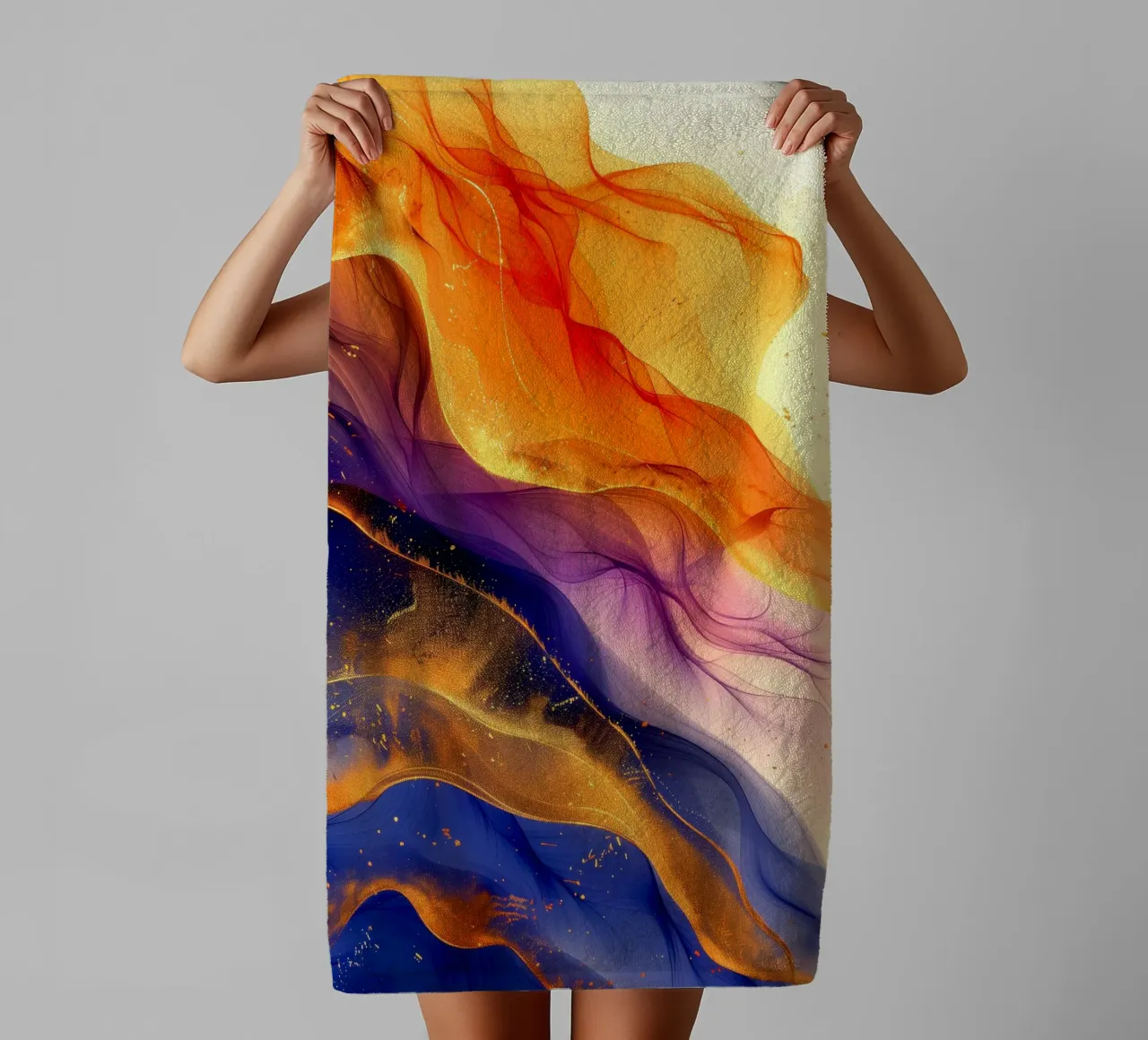 Colori vivaci e linee fluide asciugamano da bagno da Justyna Jaszke JBJart