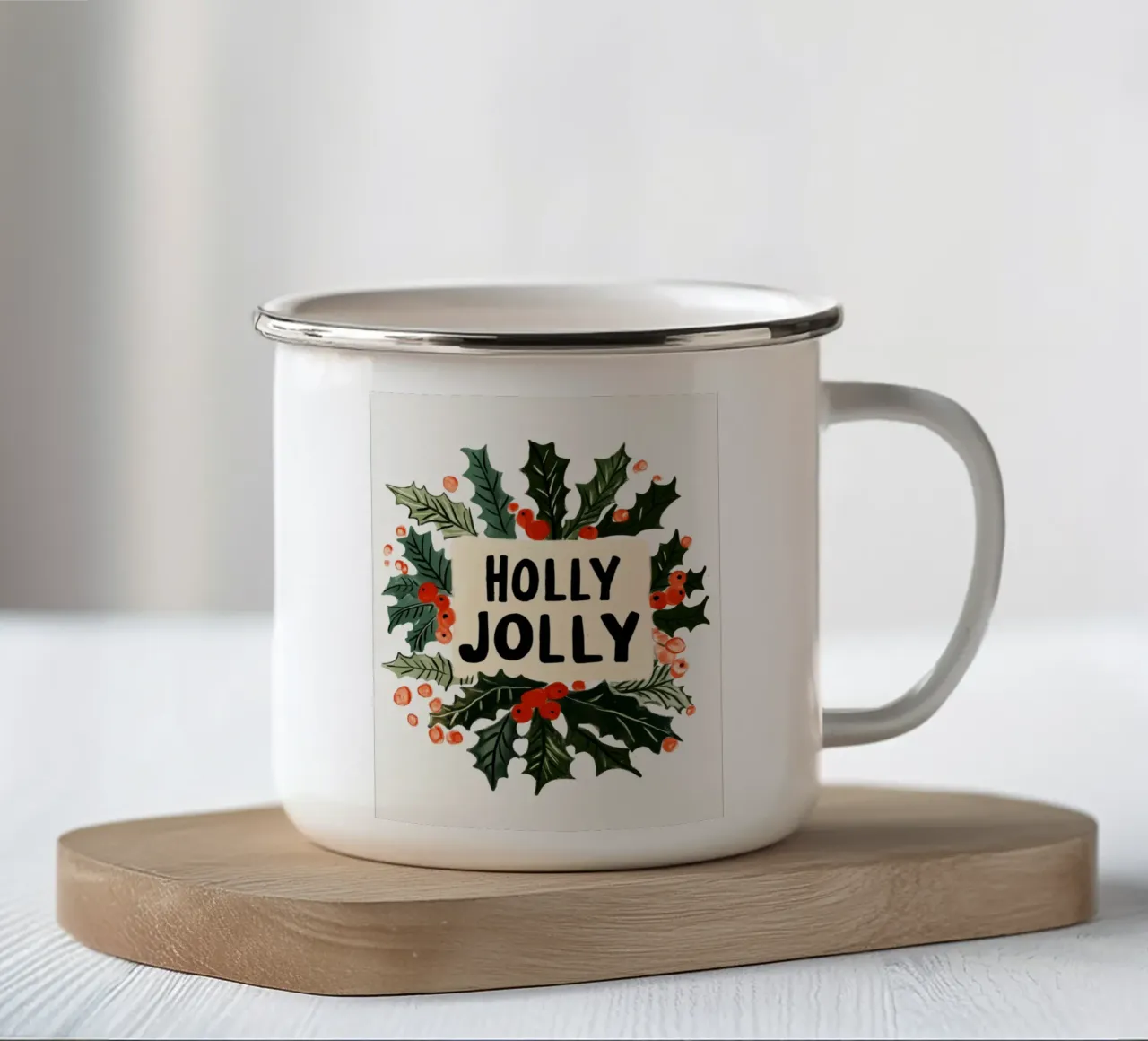 Holly Jolly No 4 tazza in smalto da treechild