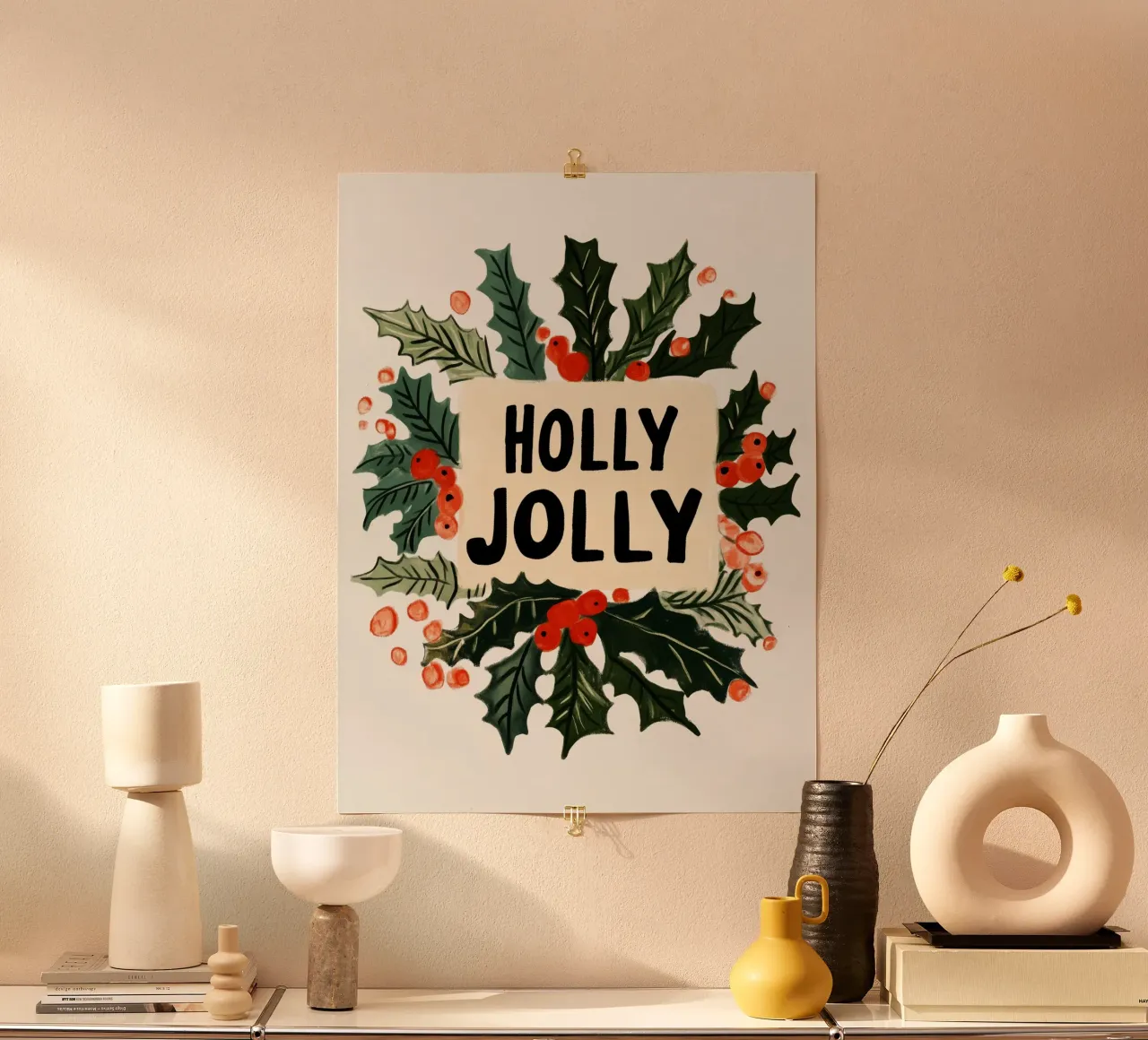 Holly Jolly No 4 carta hahnemühle da treechild