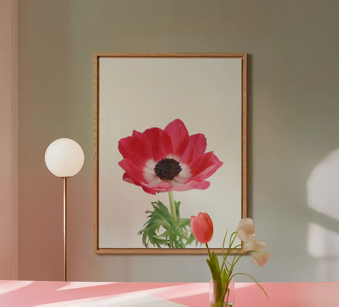 Anemone rosso alluminio dibond da Cassia Beck Photography