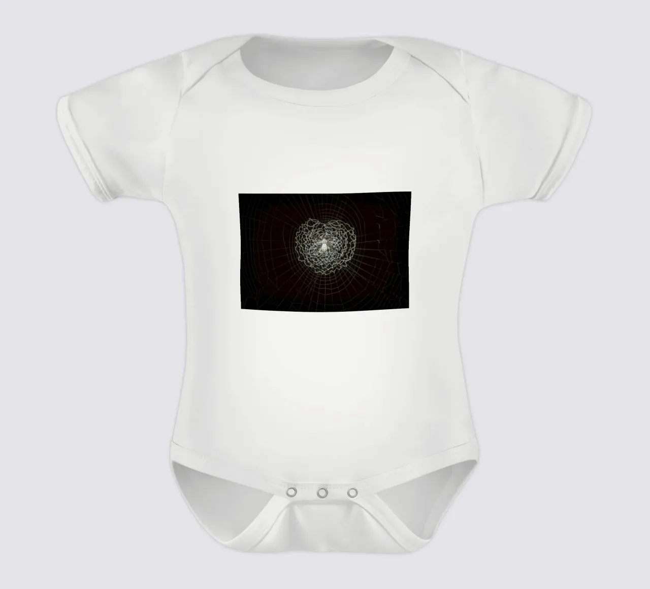 Ein Netz der Liebe - Die Spinne webt das Netz der Liebe Kurzarm Babybody von Curious Collections by Marielle Leenders