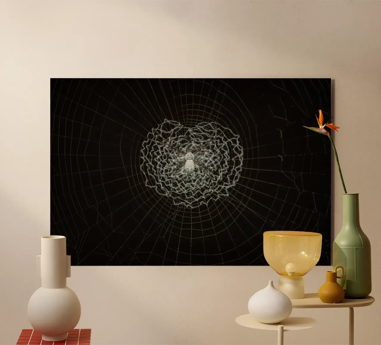 Ein Netz der Liebe - Die Spinne webt das Netz der Liebe Alu-Dibond von Curious Collections by Marielle Leenders