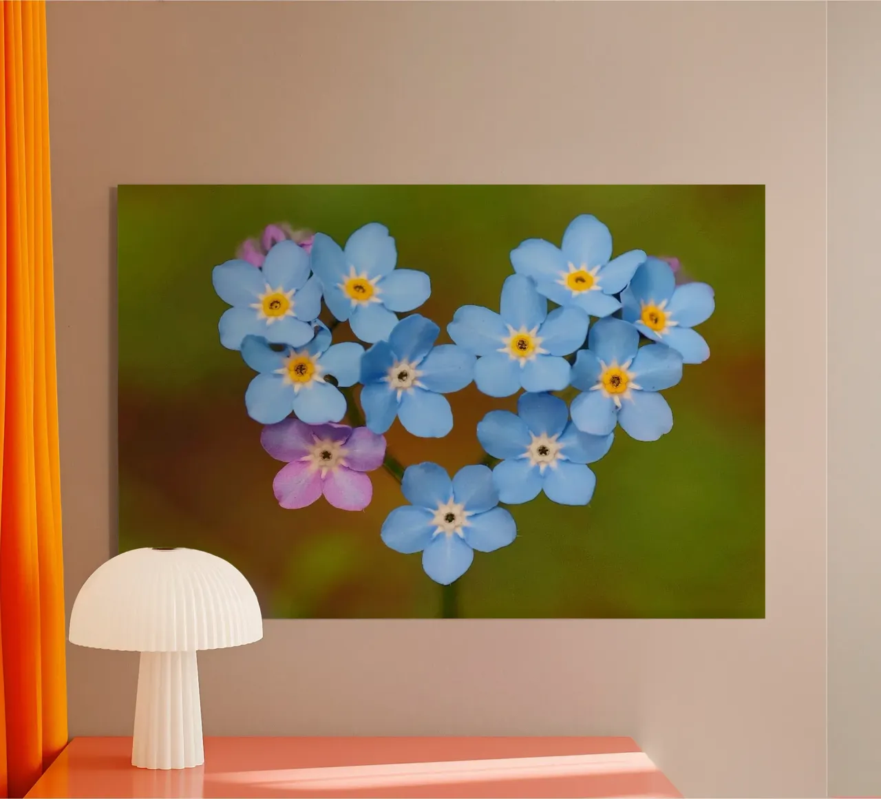 Un cuore blu - Nontiscordardime che simboleggia l'amore plexiglass da Curious Collections by Marielle Leenders