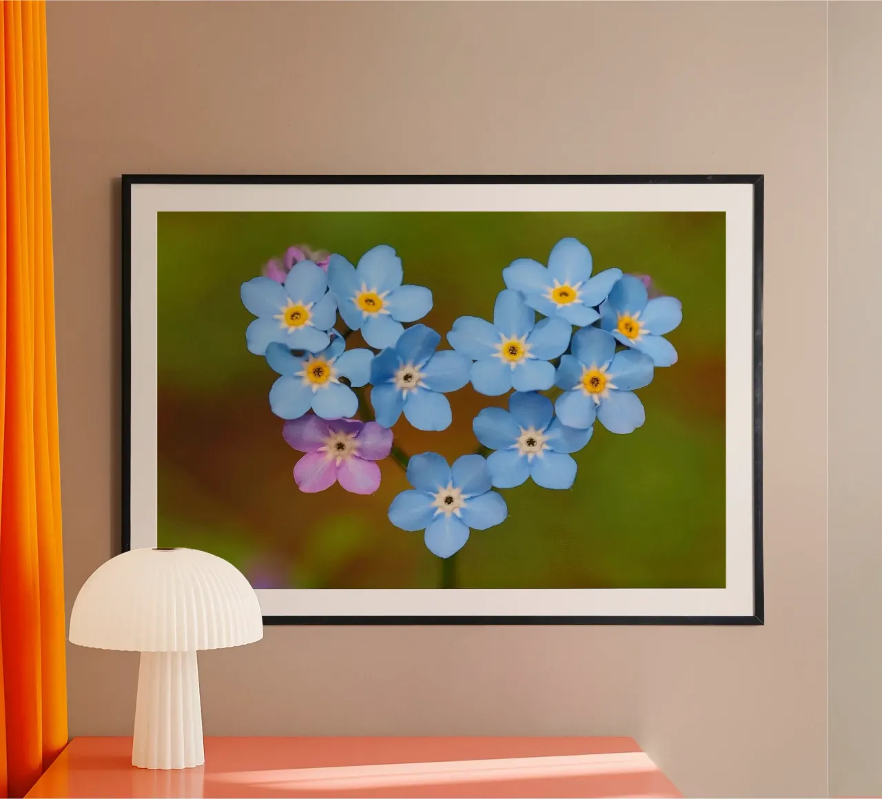 Un cuore blu - Nontiscordardime che simboleggia l'amore carta hahnemühle da Curious Collections by Marielle Leenders