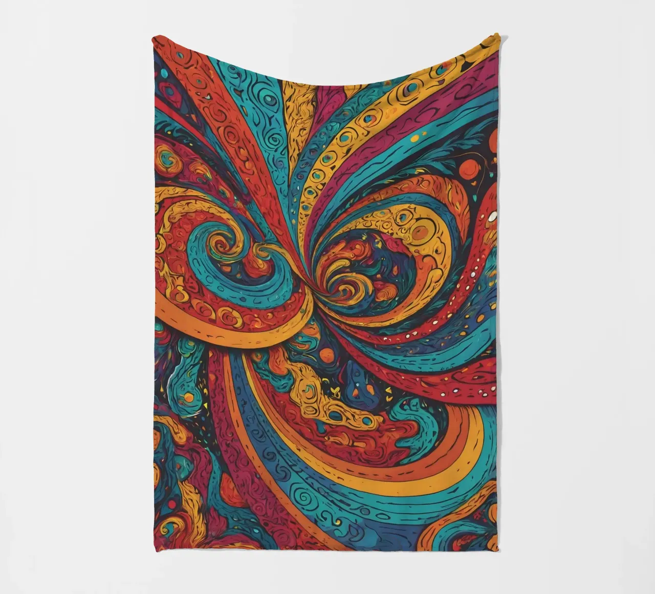 Psychedelic Pattern fleece blanket by Charnwood Prints