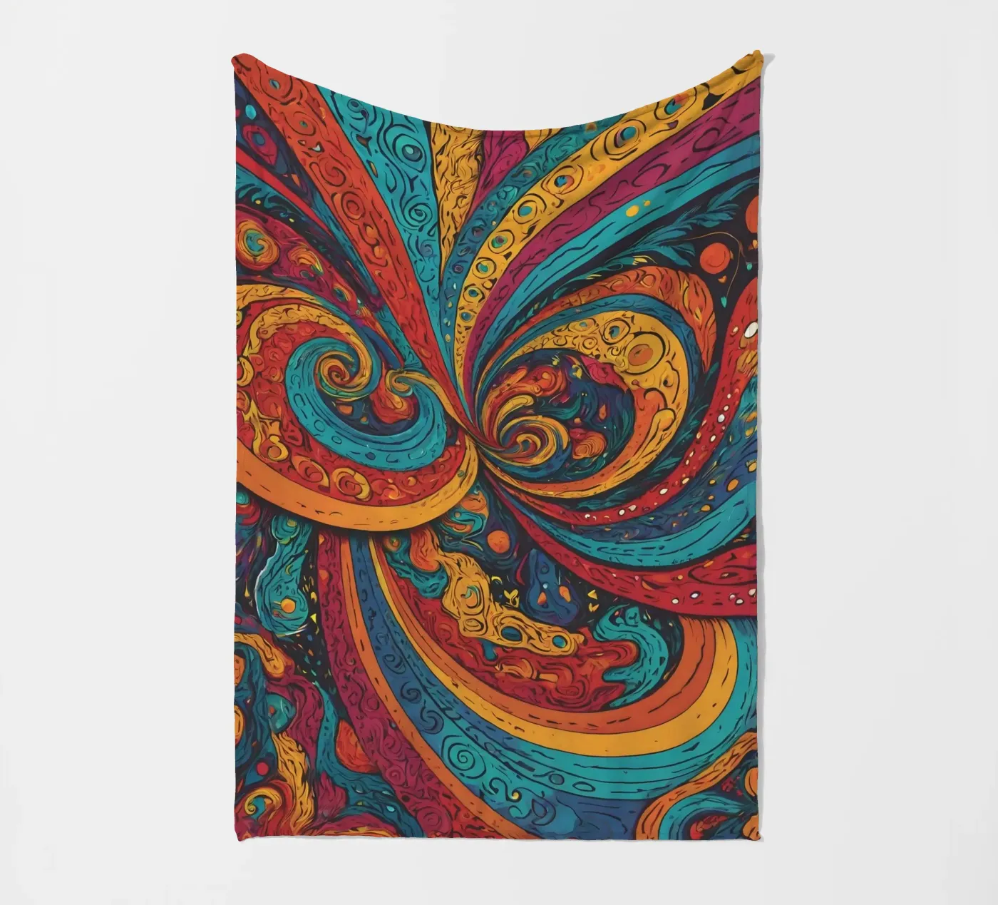 Psychedelic Pattern fleece blanket by Charnwood Prints