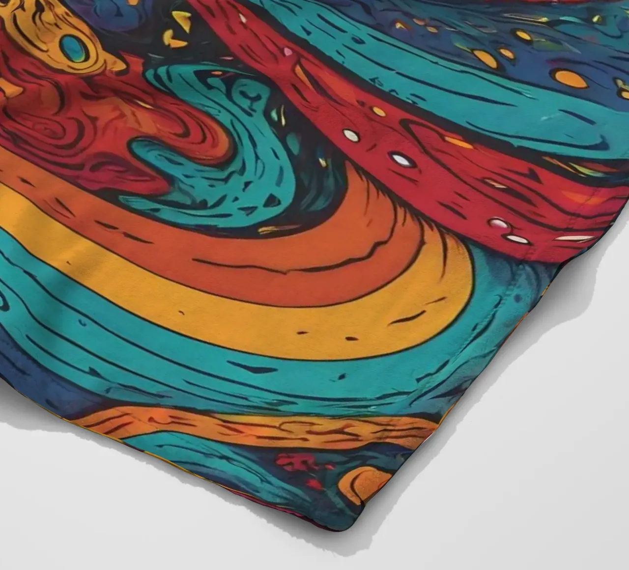 Psychedelic Pattern fleece blanket by Charnwood Prints
