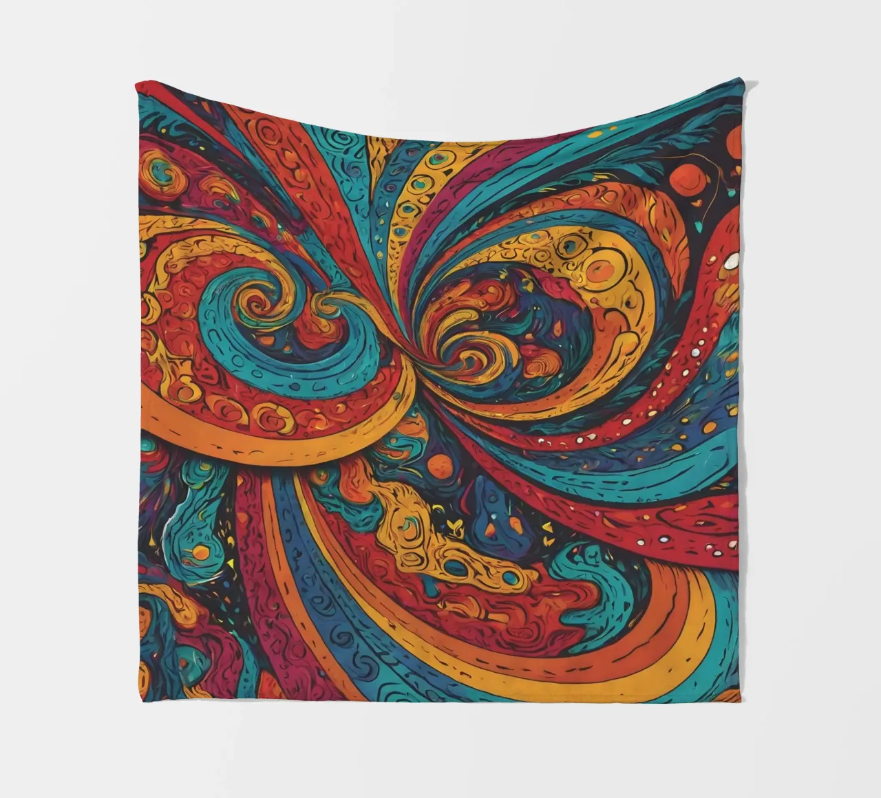 Psychedelic Pattern fleece blanket by Charnwood Prints