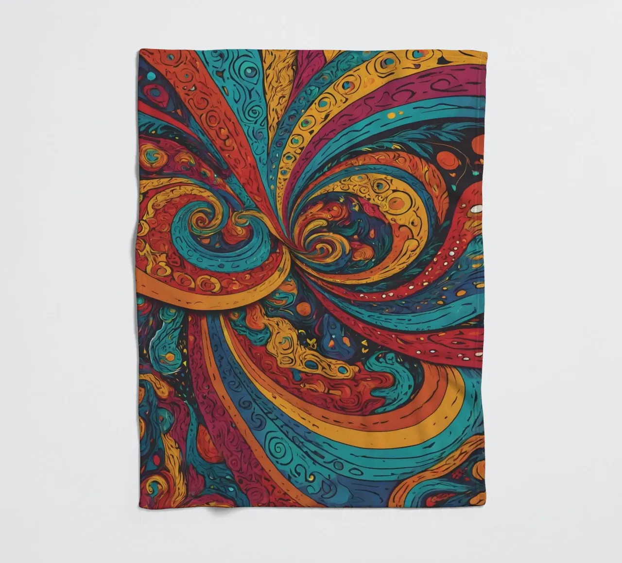 Psychedelic Pattern fleece blanket by Charnwood Prints