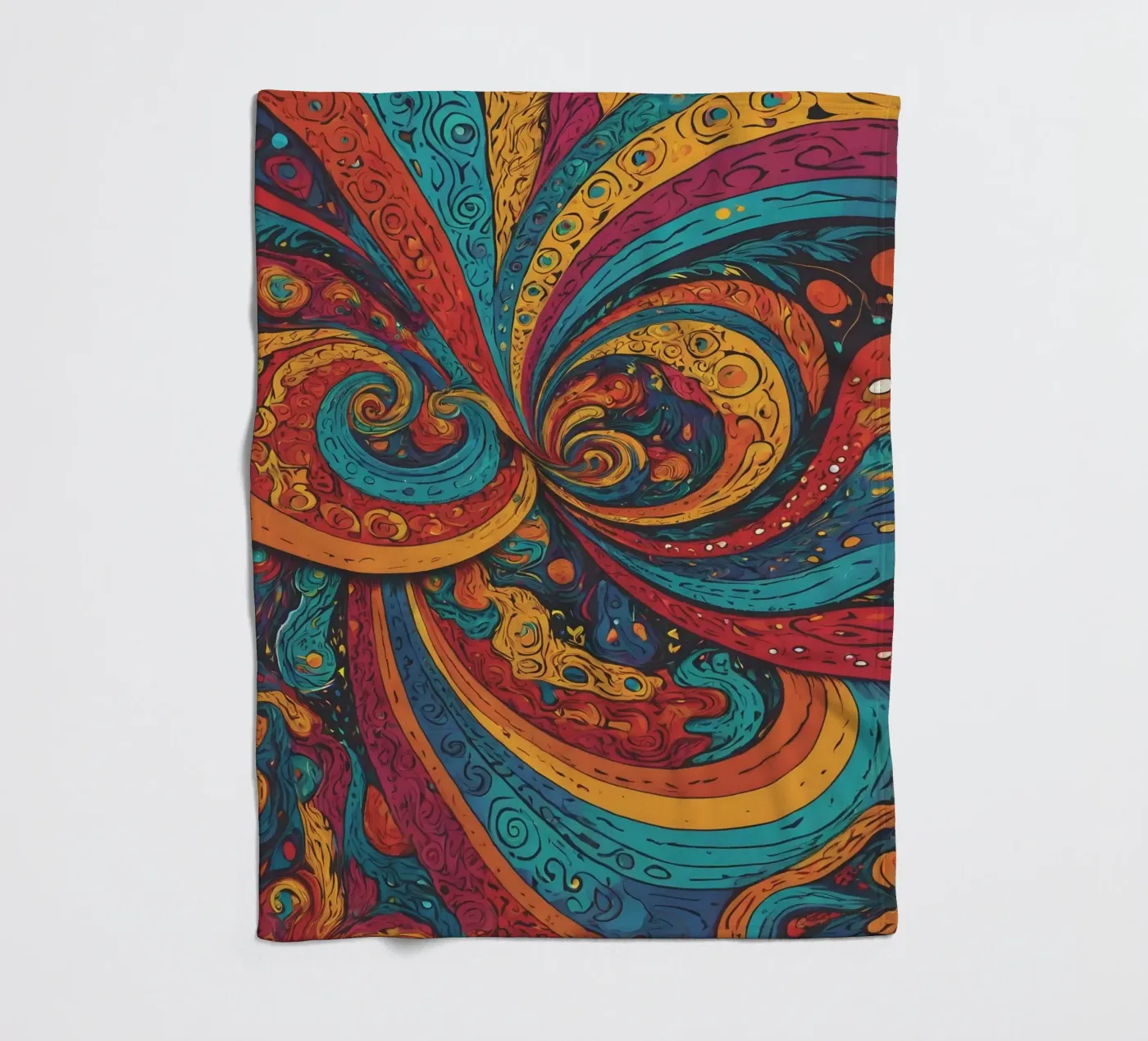 Psychedelic Pattern fleece blanket by Charnwood Prints