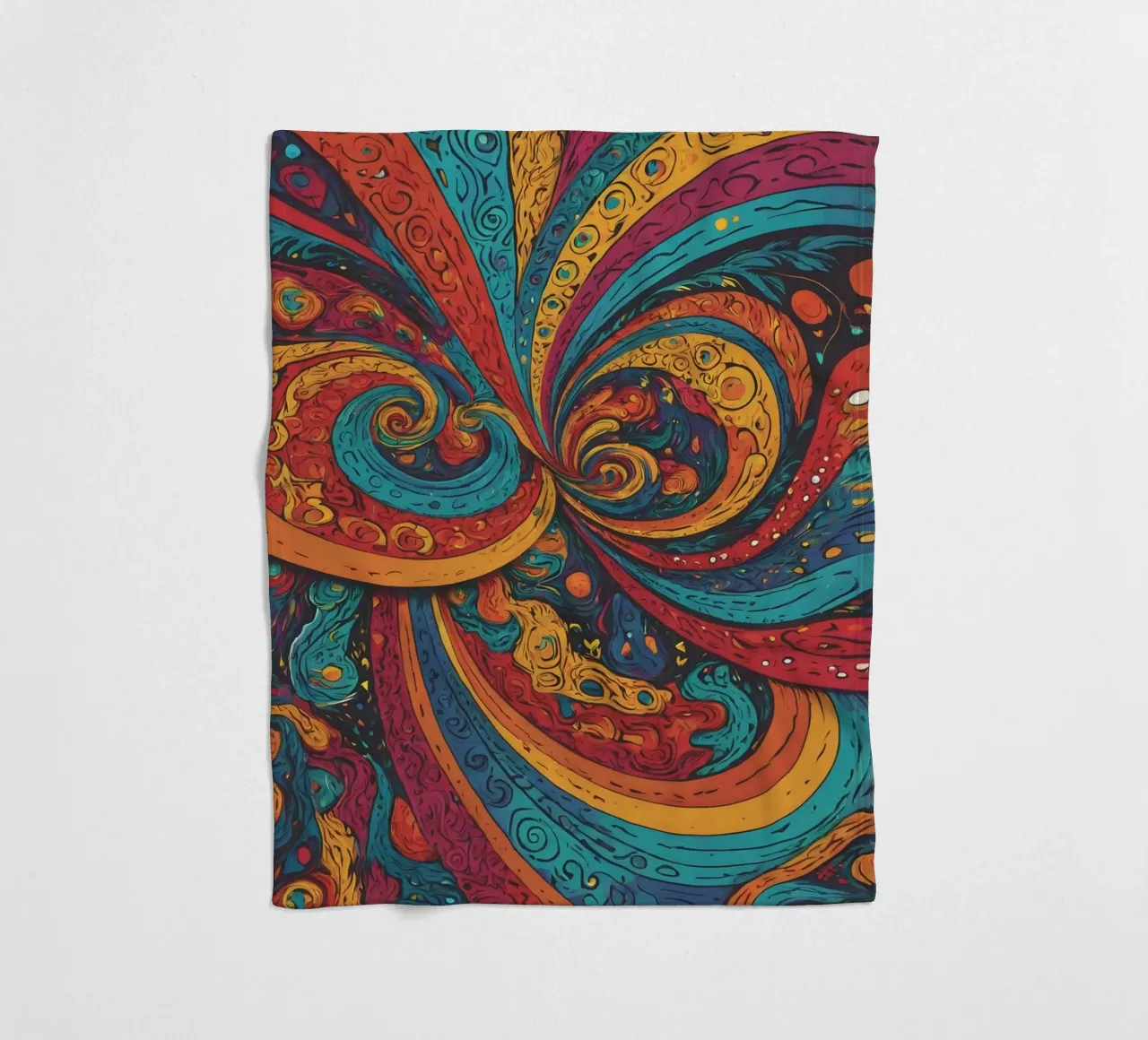 Psychedelic Pattern fleece blanket by Charnwood Prints