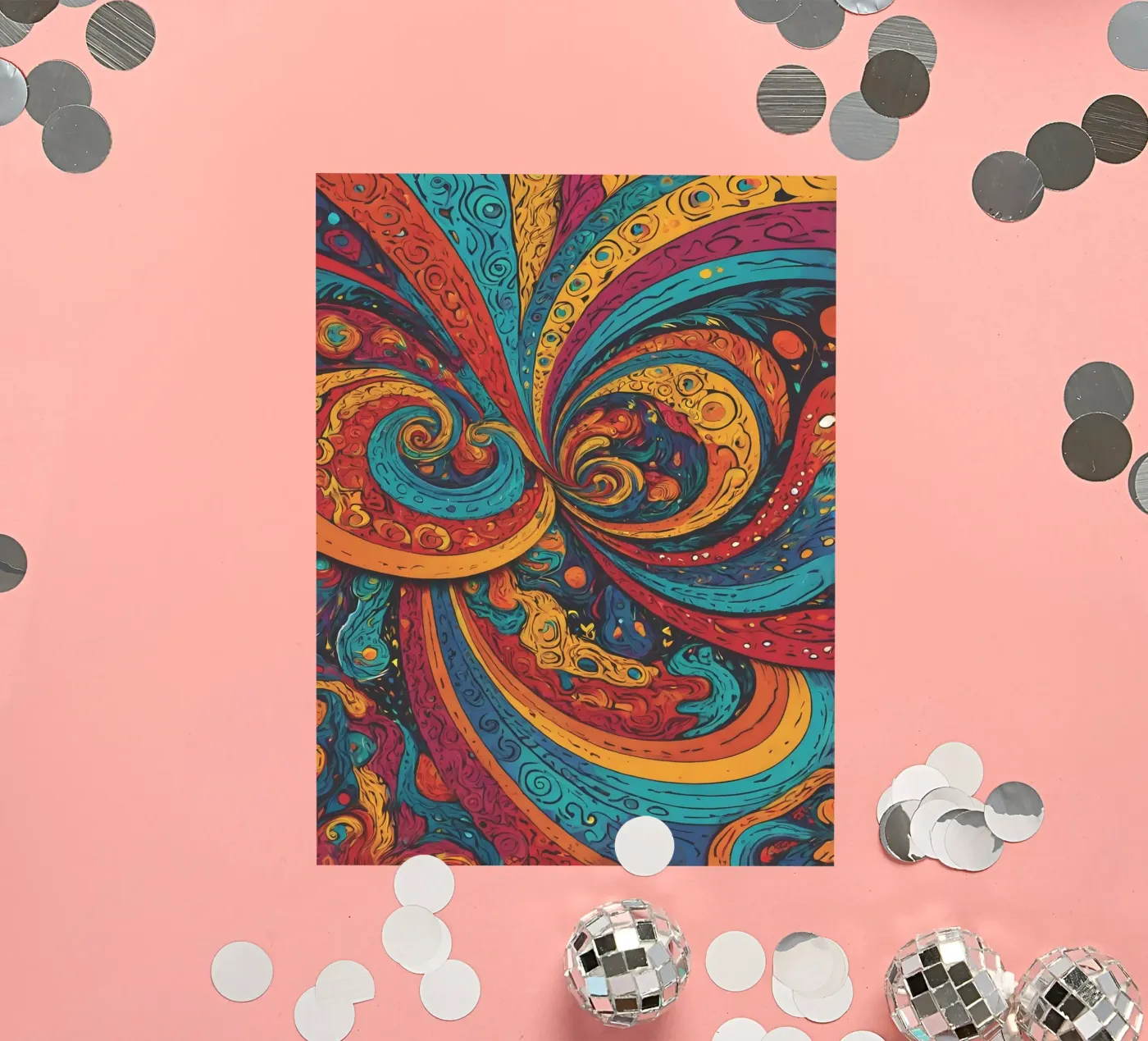 Psychedelic Pattern sticker van Charnwood Prints