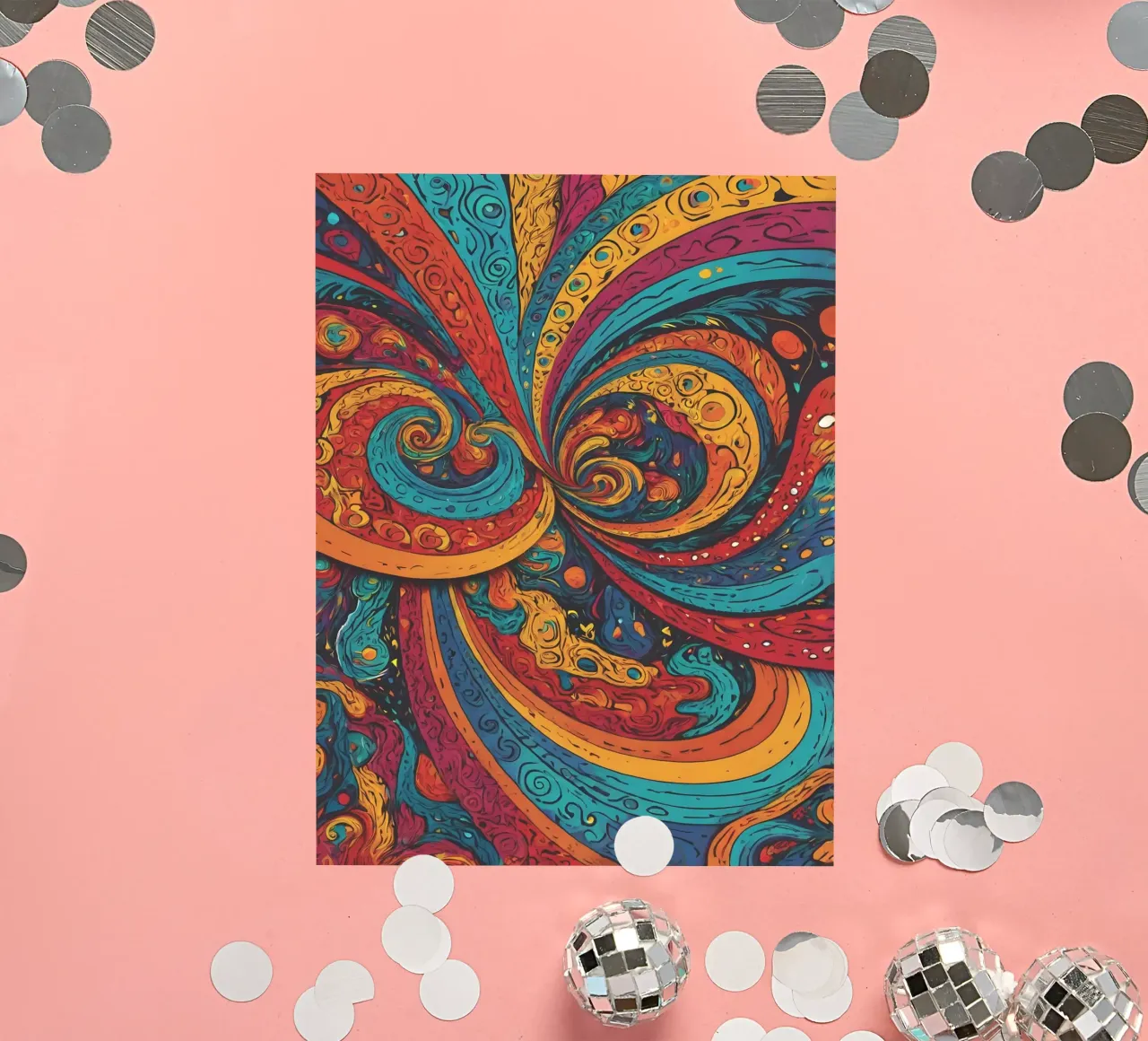 Psychedelic Pattern sticker by Charnwood Prints