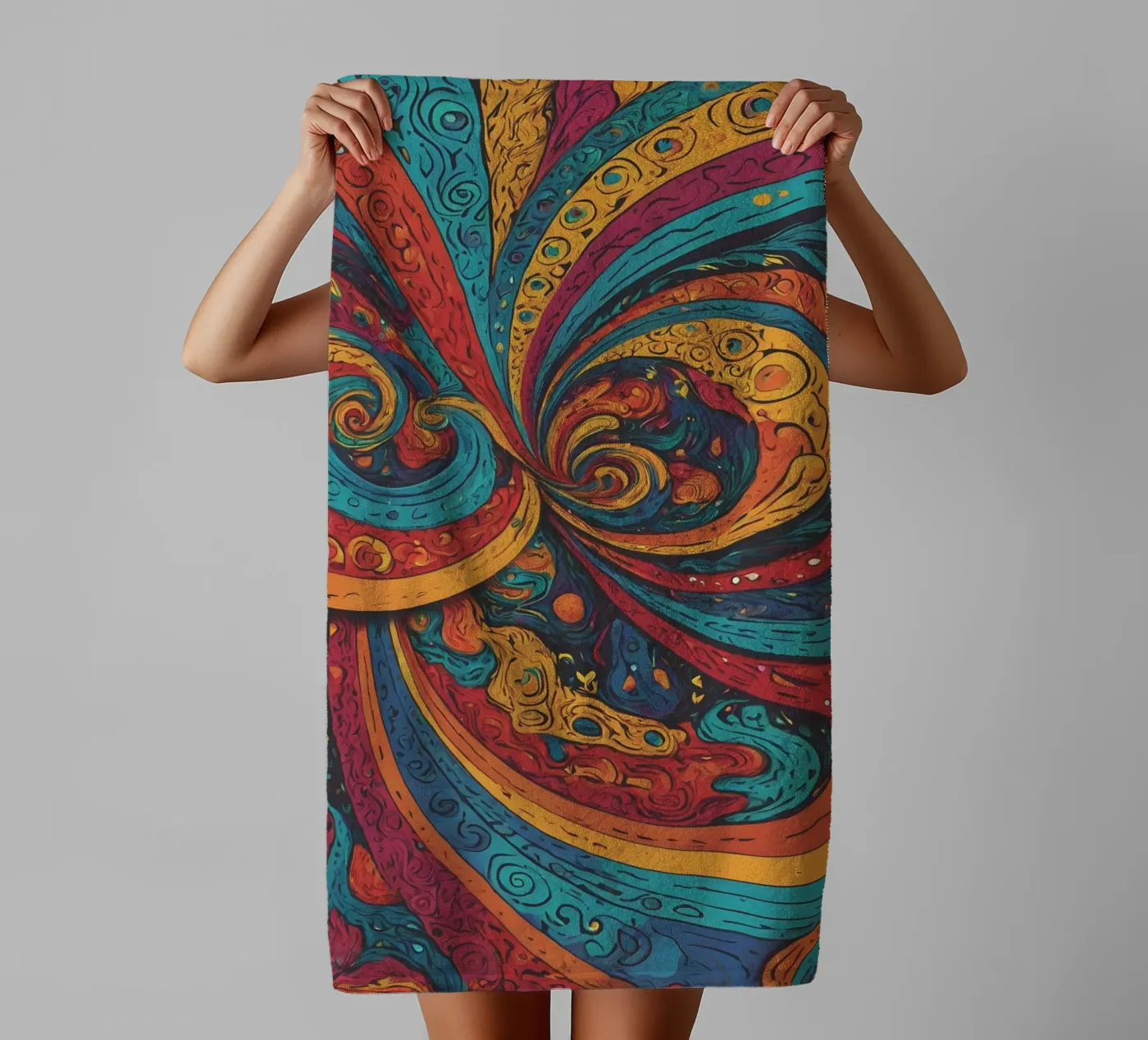 Motivo psichedelico asciugamano da bagno da Charnwood Prints