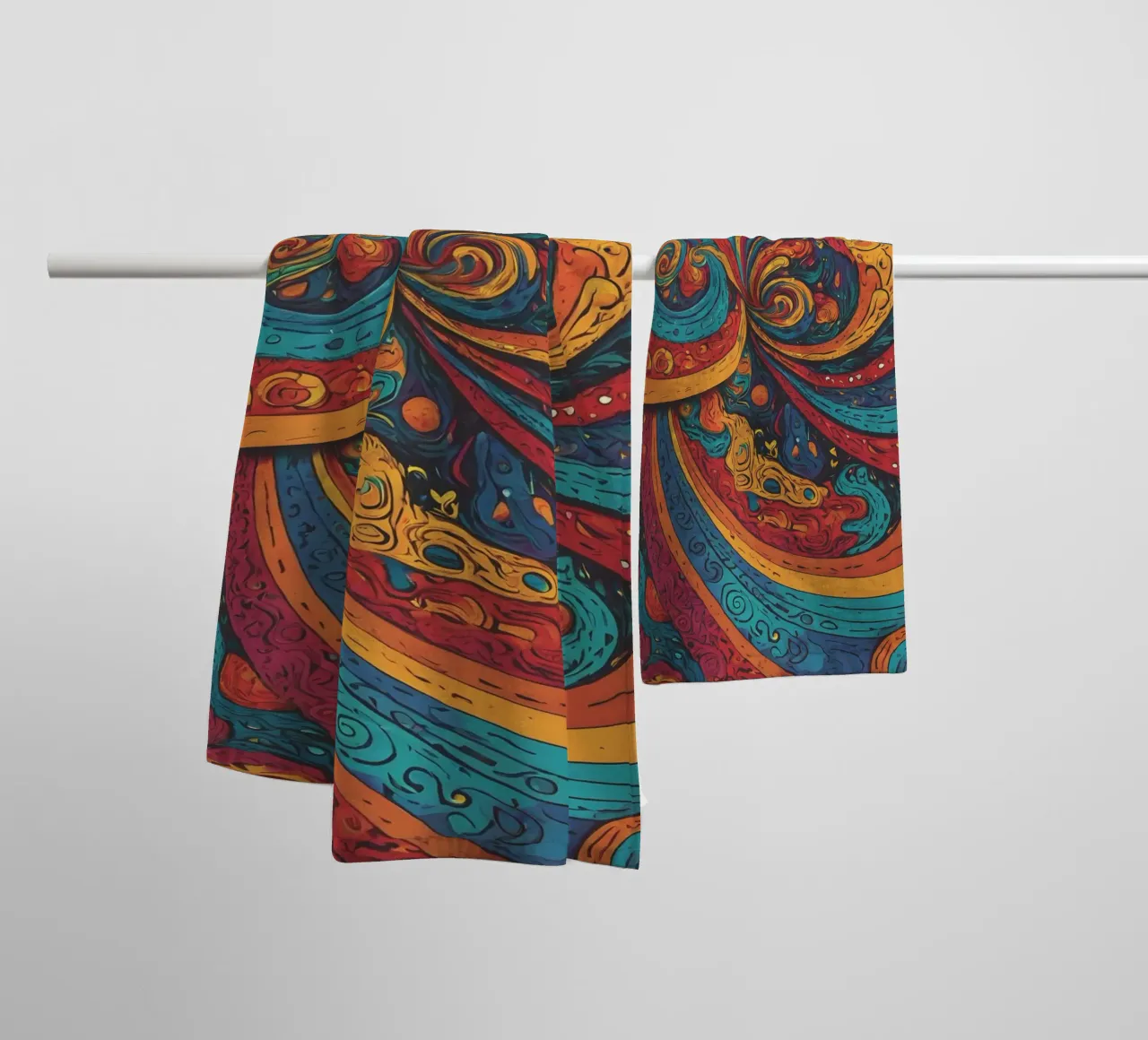 Psychedelic Pattern towel by Charnwood Prints