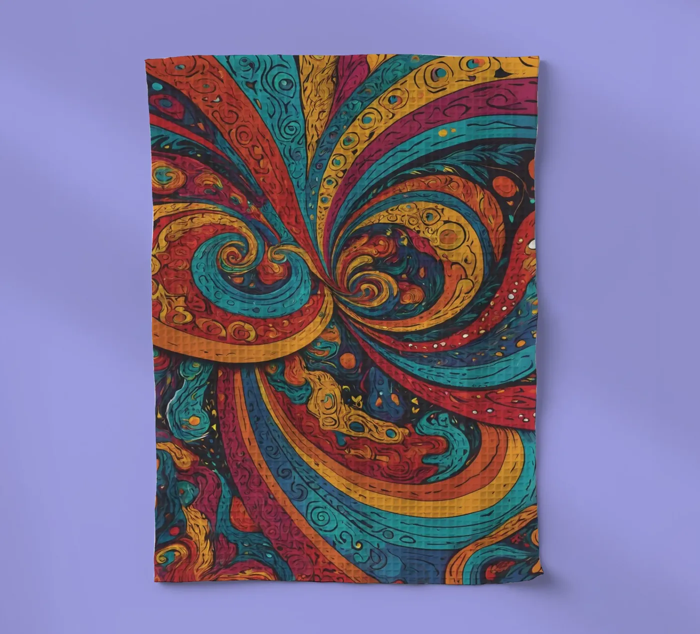 Psychedelisch patroon theedoek van Charnwood Prints