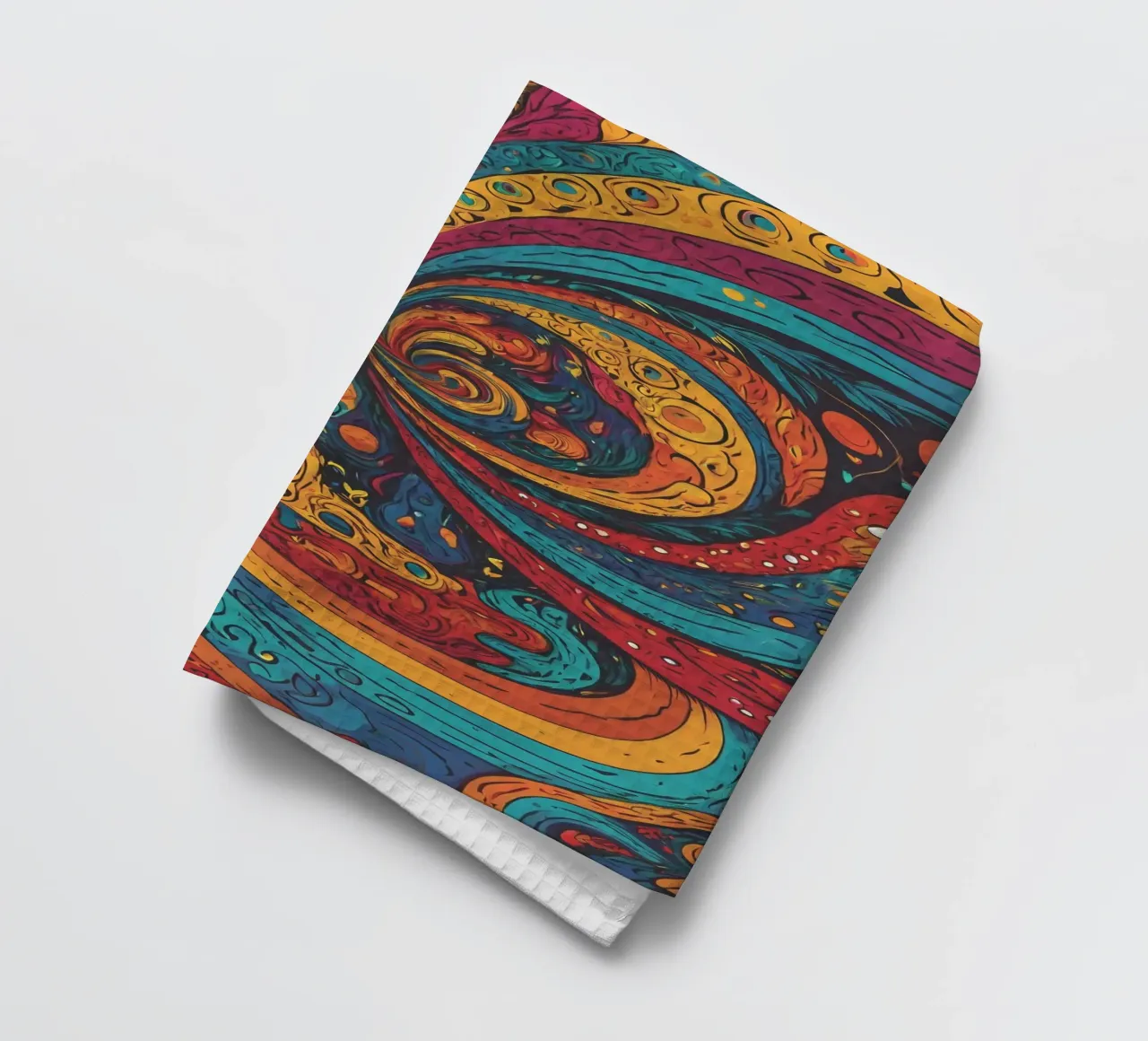 Psychedelic Pattern tea towel by Charnwood Prints