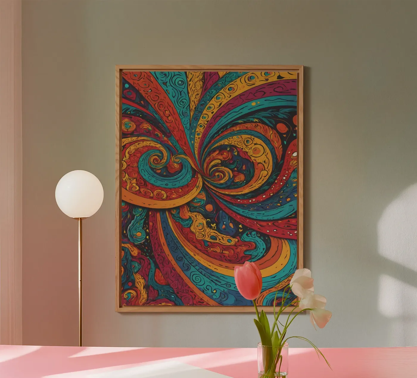 Psychedelisch patroon aluminium-dibond van Charnwood Prints