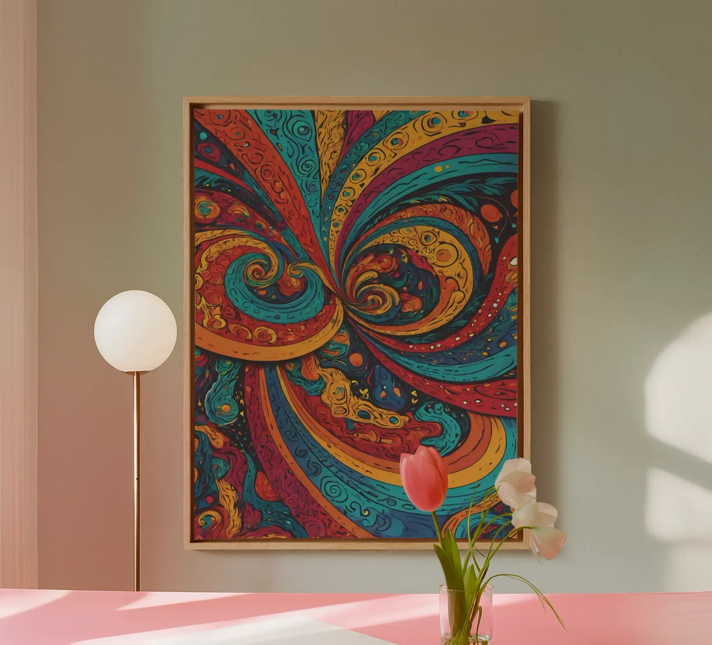 Psychedelisch patroon canvas van Charnwood Prints