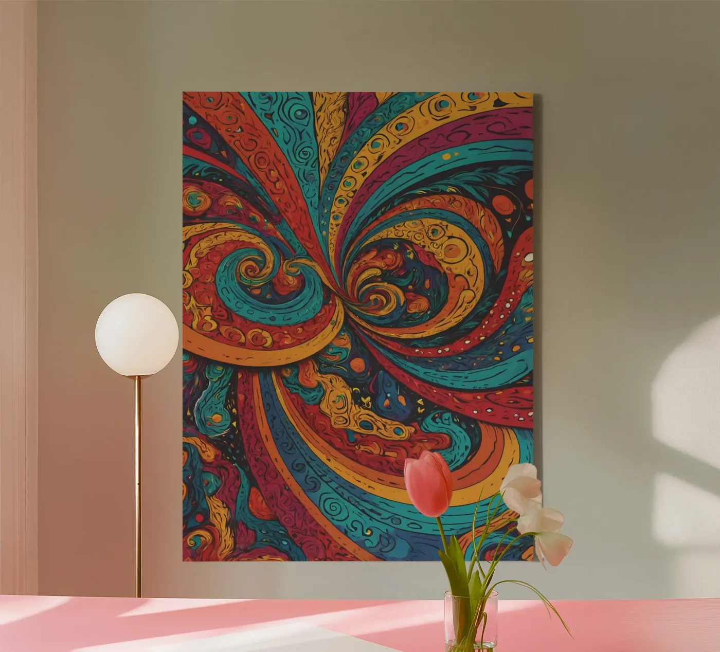 Psychedelisch patroon canvas van Charnwood Prints