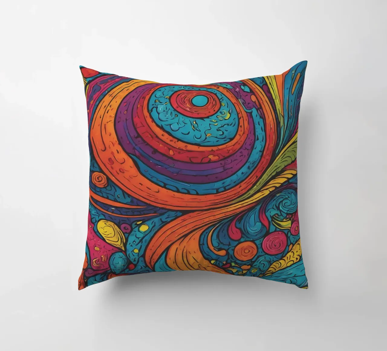 Psychedelic Pattern decorative cushion by Charnwood Prints