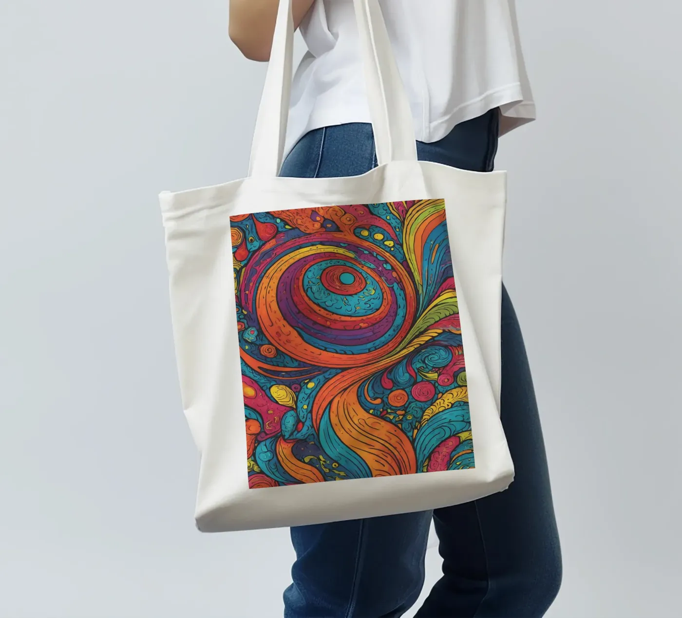 Psychedelisch patroon jute draagtas van Charnwood Prints