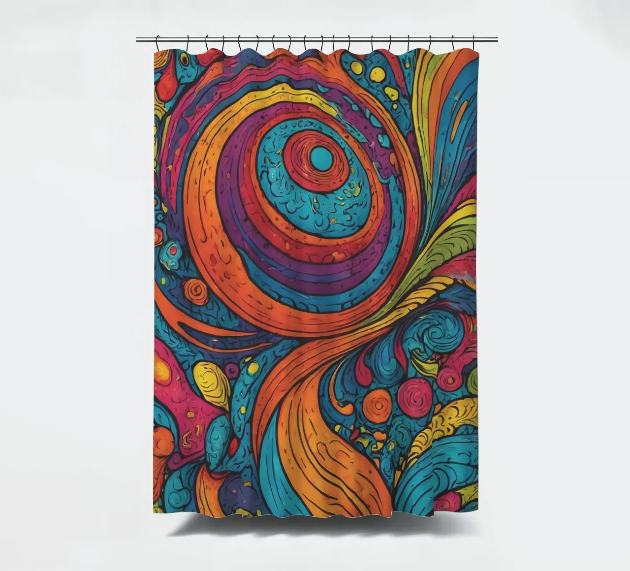 Psychedelic Pattern shower curtain by Charnwood Prints