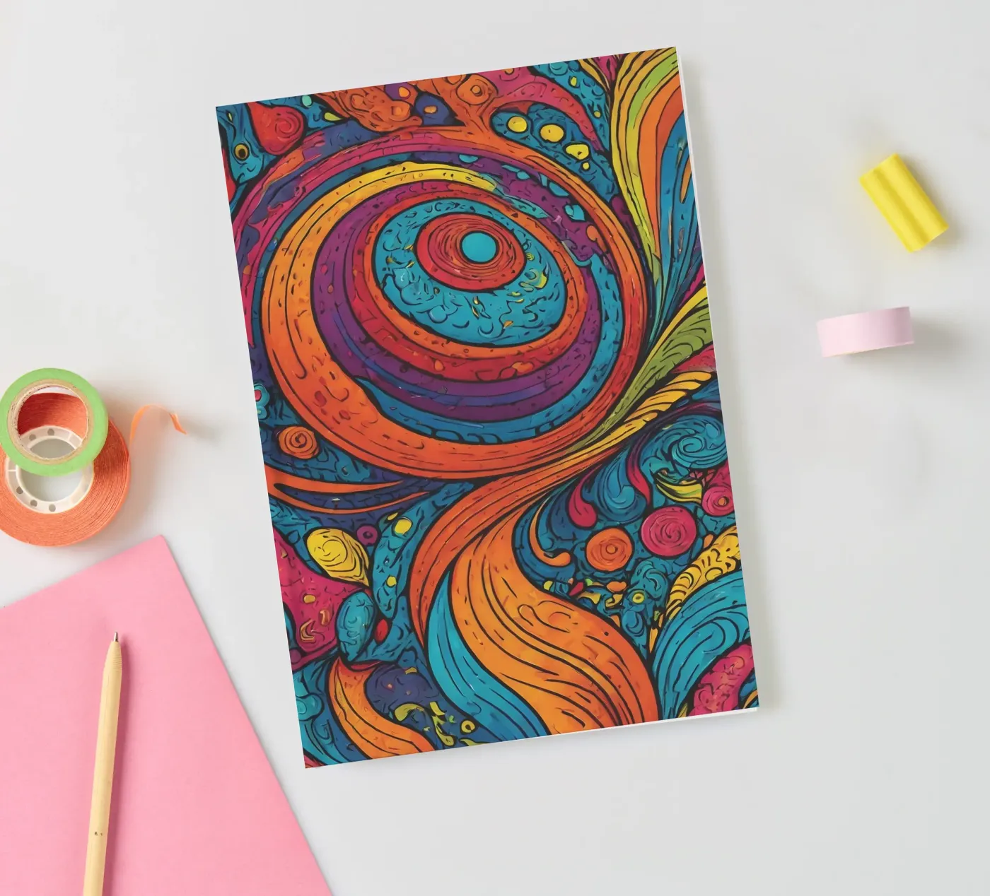 Psychedelisch patroon notitieboek van Charnwood Prints