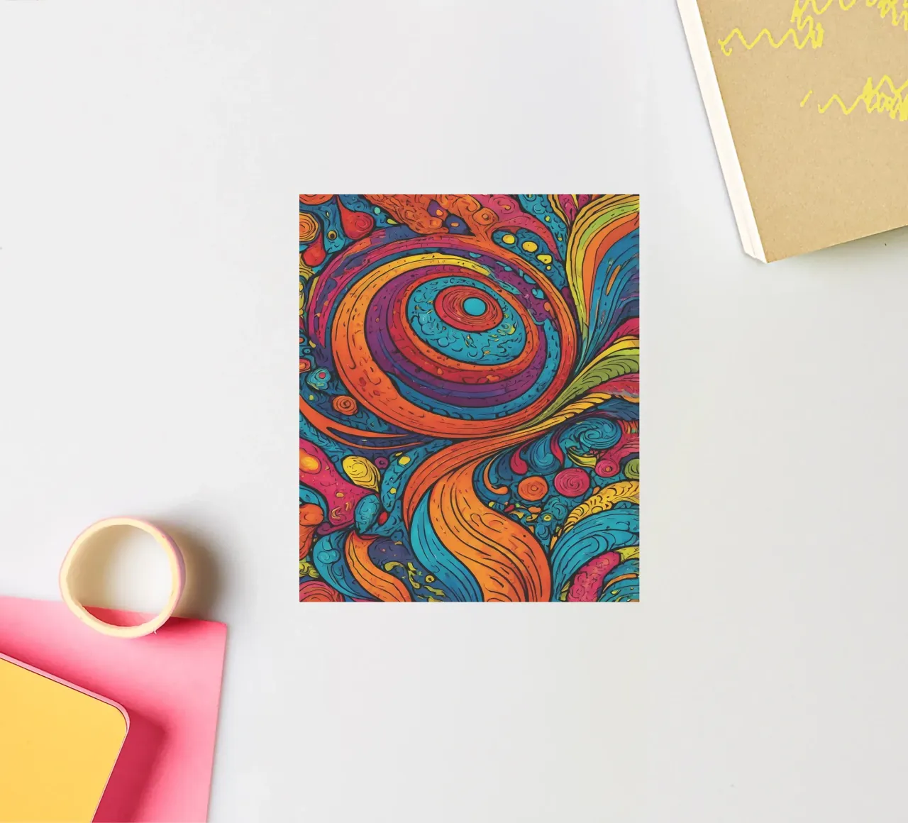 Psychedelic Pattern sticker by Charnwood Prints
