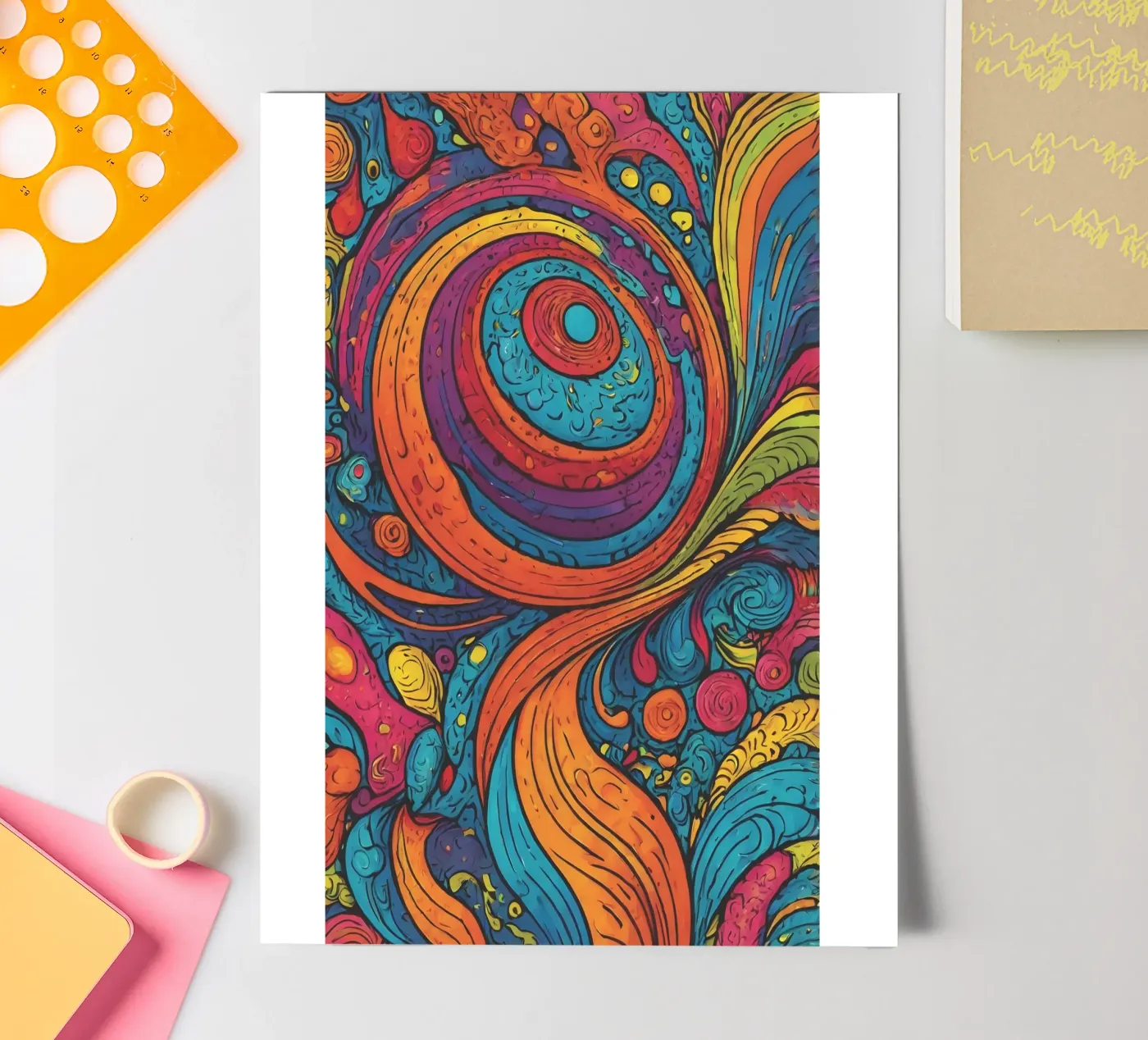 Psychedelic Pattern Stickerbogen von Charnwood Prints