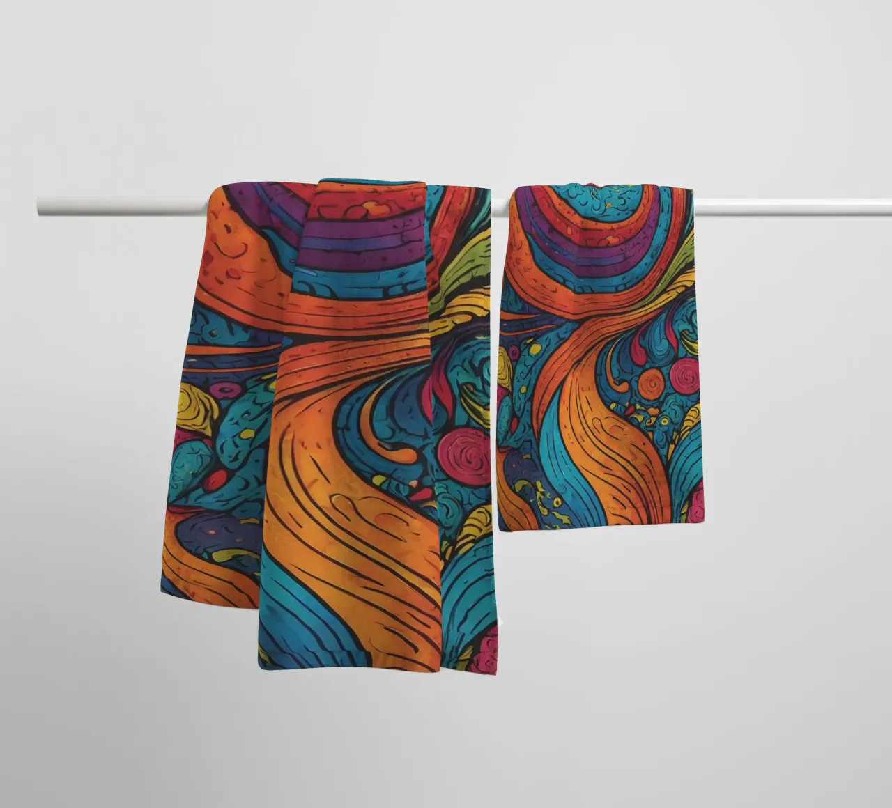Psychedelic Pattern towel by Charnwood Prints