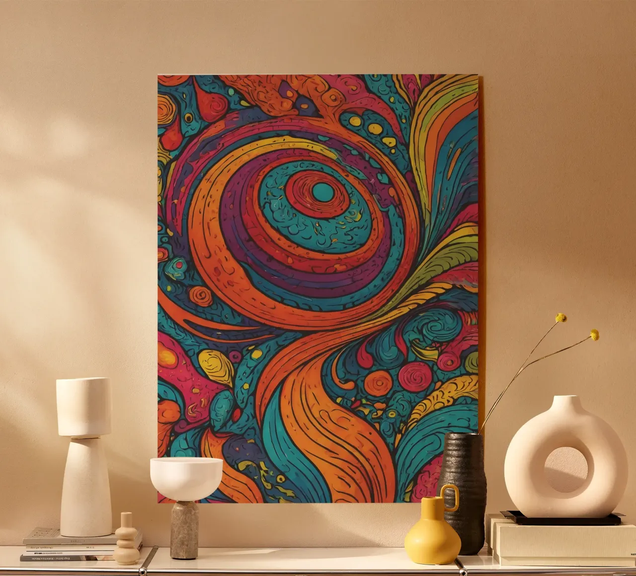 Psychedelisch patroon acryl van Charnwood Prints