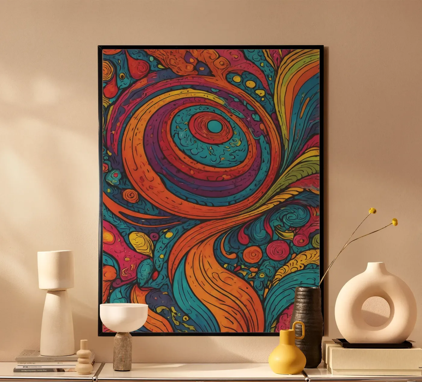 Psychedelisch patroon poster van Charnwood Prints