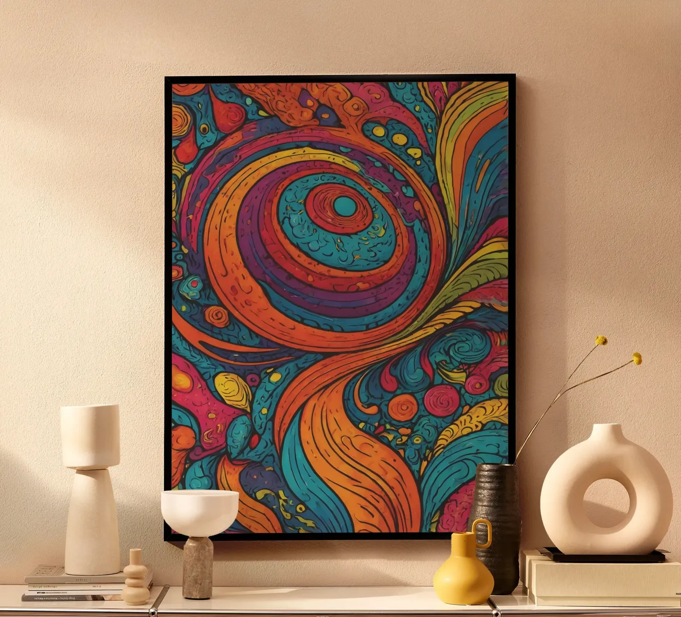 Psychedelisch patroon poster van Charnwood Prints
