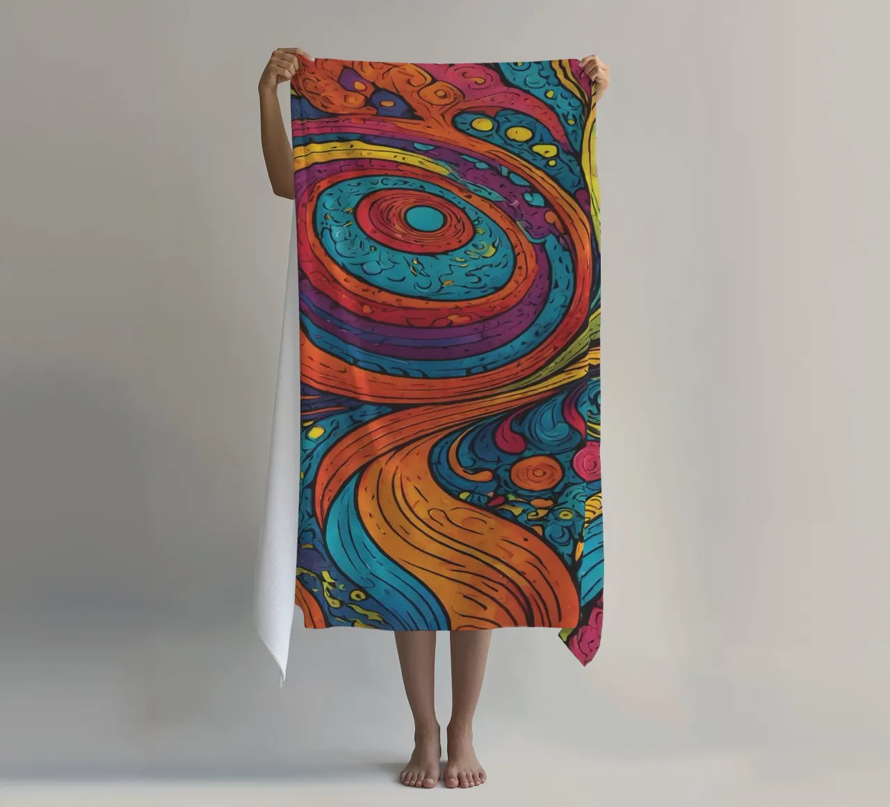 Psychedelic Pattern beach towel by Charnwood Prints