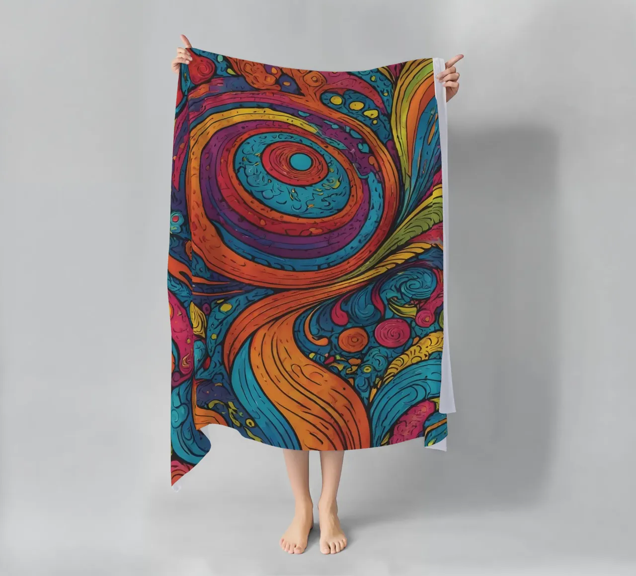 Psychedelic Pattern beach towel by Charnwood Prints