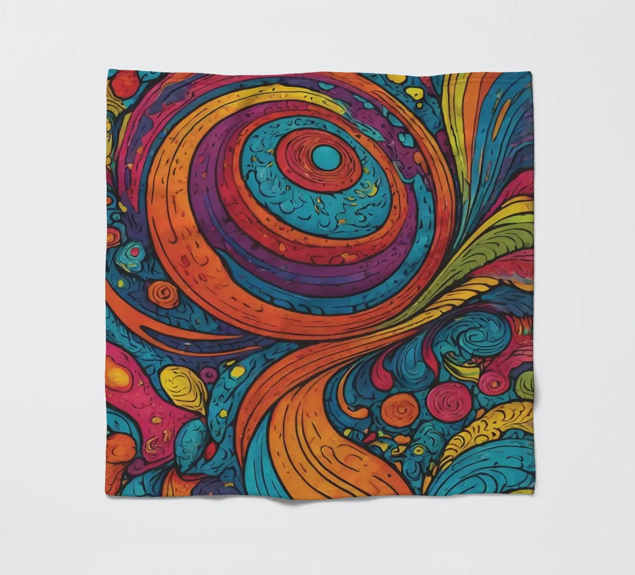 Psychedelic Pattern fleece blanket by Charnwood Prints