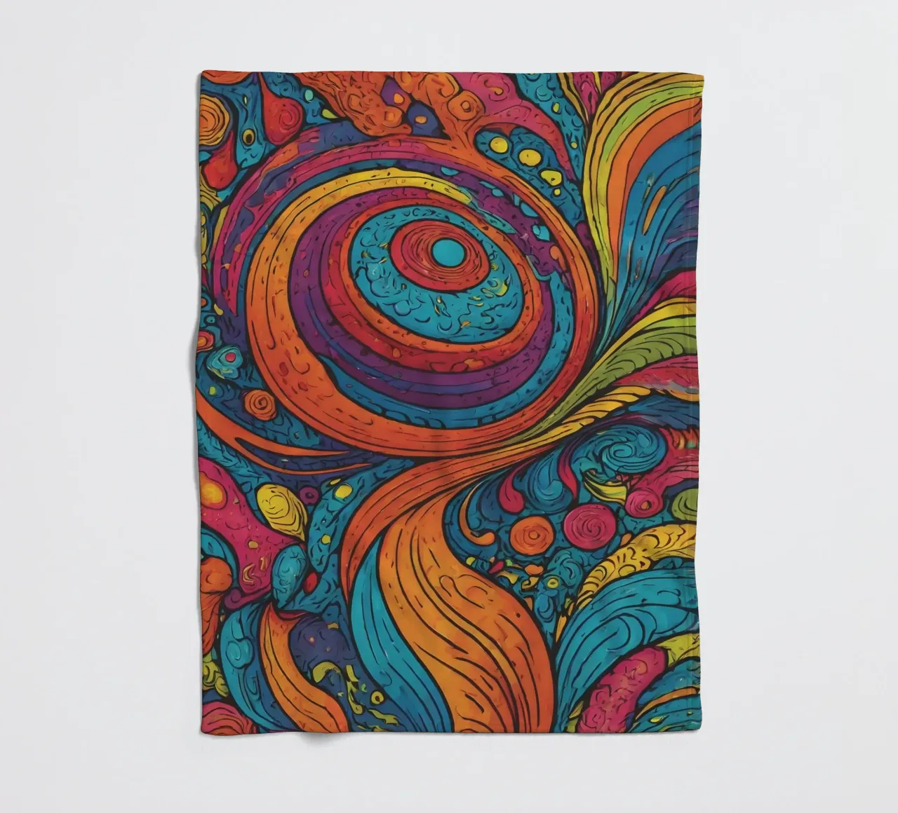 Psychedelic Pattern fleece blanket by Charnwood Prints