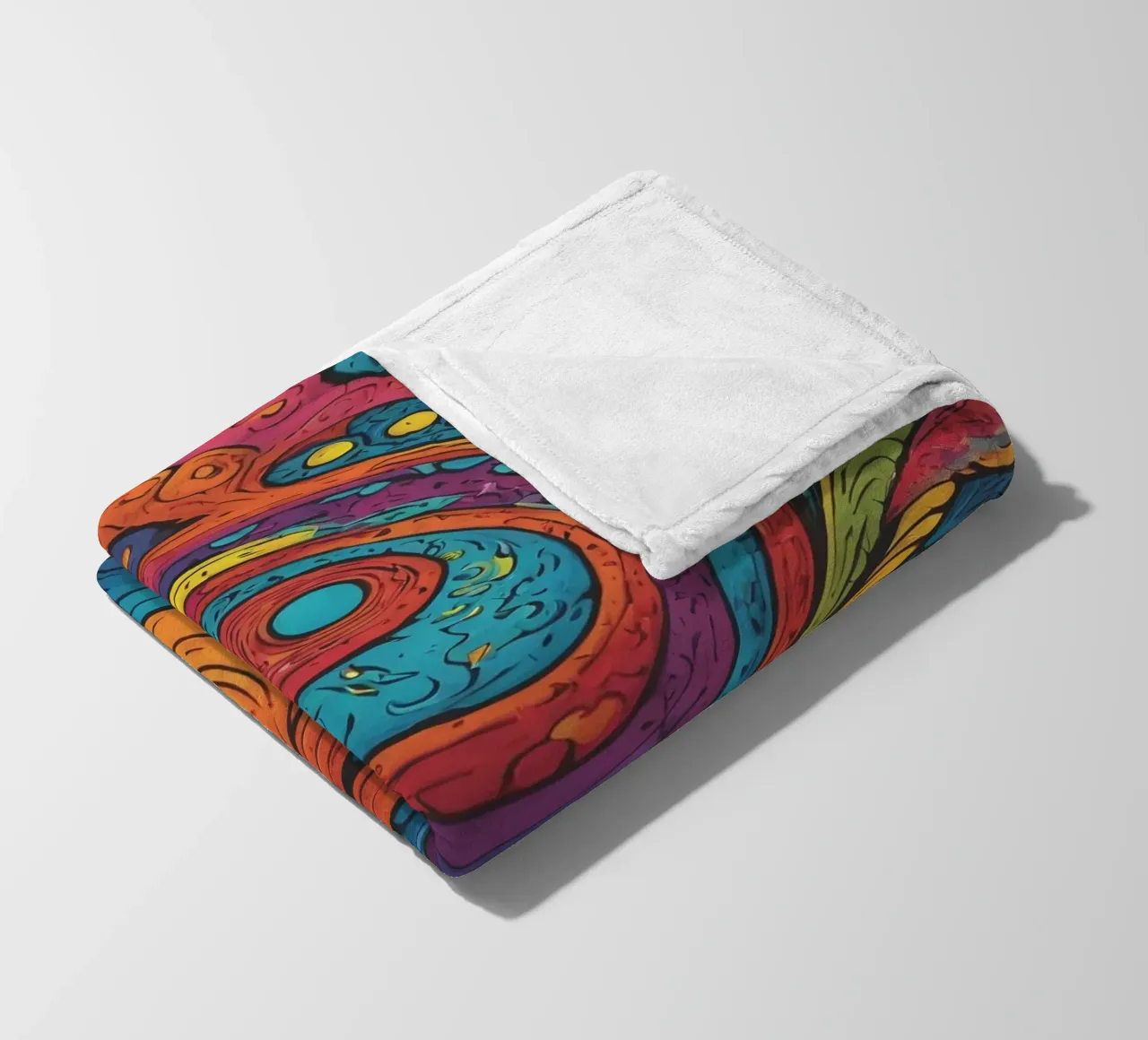 Psychedelic Pattern fleece blanket by Charnwood Prints