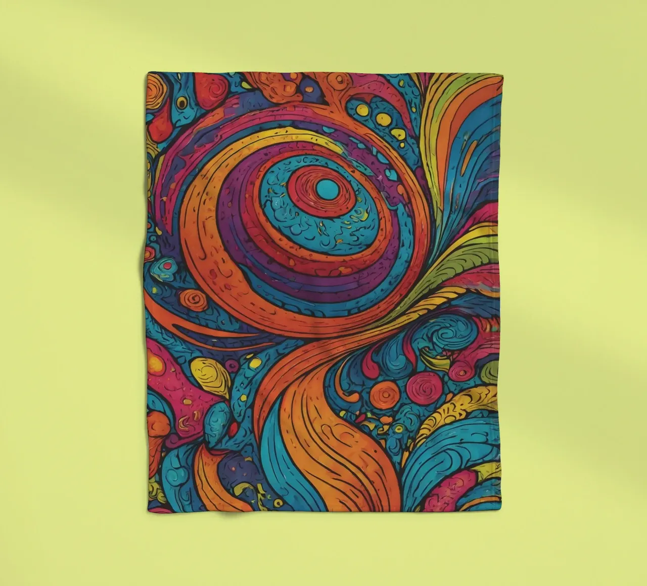 Psychedelic Pattern fleece blanket by Charnwood Prints